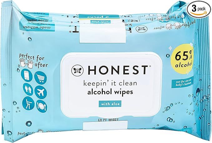 The Honest Company Sanitizing Alcohol Wipes, Unscented, 50 Count (Pack of 3) | Amazon (US)