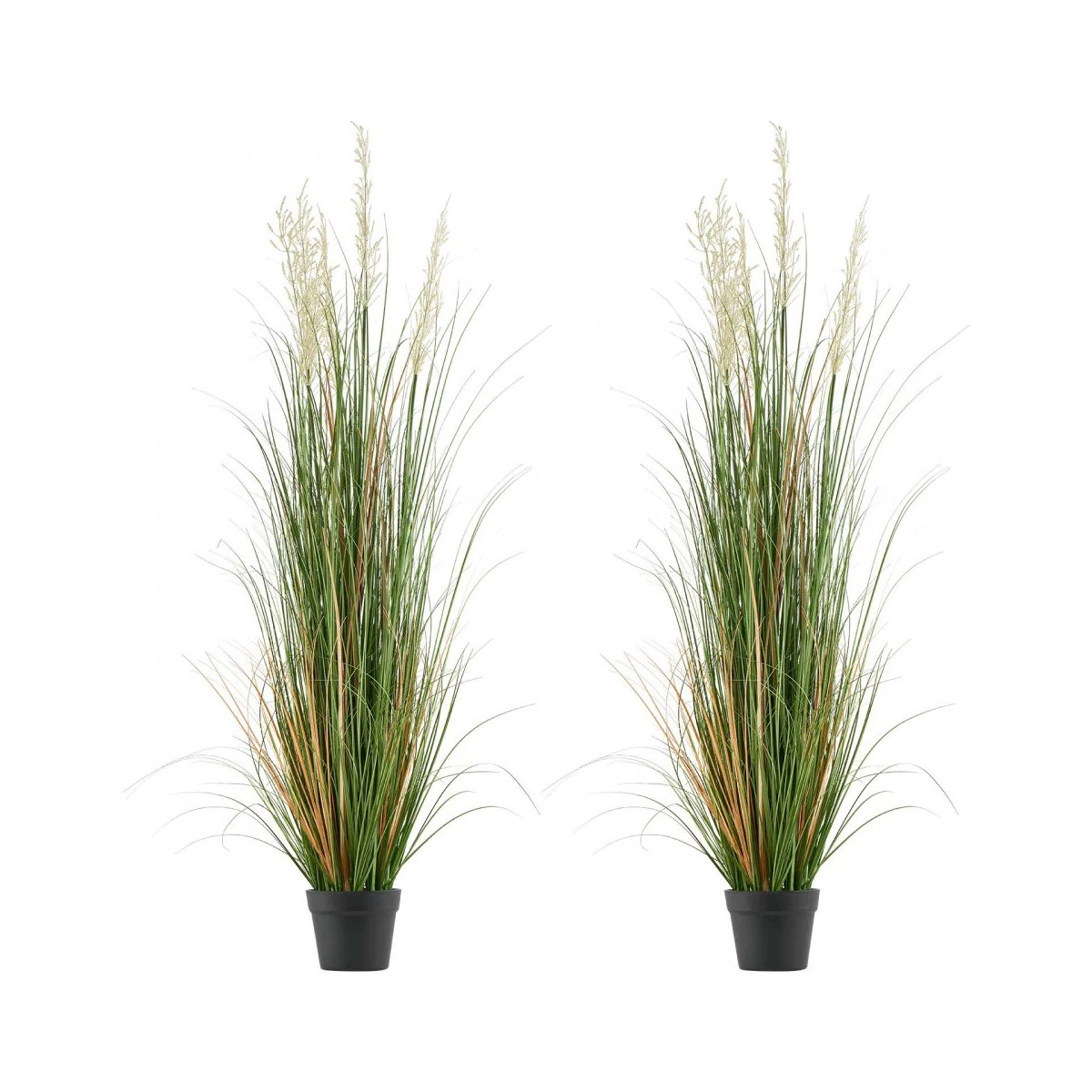 Artificial Grass Plant, 59 inch Faux Reed Flower Grass in Pot, Premium PVC Fake Greenery Shrubs P... | Wayfair North America
