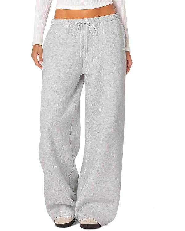 HeSaYep Women's Fleece Lined Sweatpants Winter Warm Wide Leg Sweat Pants Baggy Casual Pants with ... | Amazon (US)