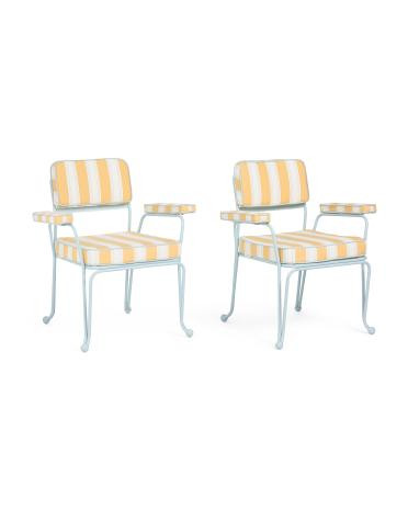 set of 2 waterhouse dining chairs with seat and arm cushions | TJ Maxx