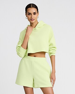 High Waisted Pull On Fleece Shorts | Express