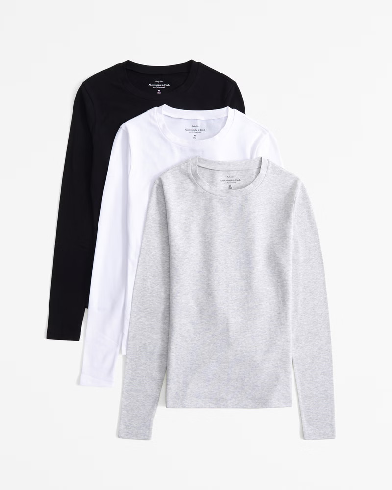 3-Pack Essential Long-Sleeve Tuckable Baby Tees | Abercrombie & Fitch (US)