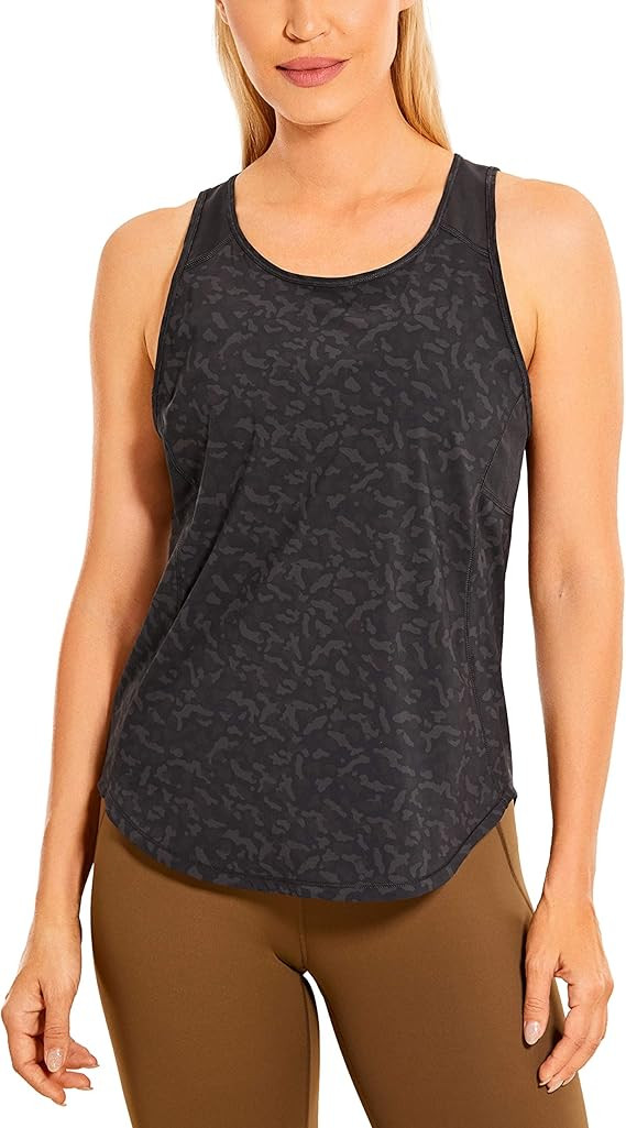 CRZ YOGA Women's Breezy Feeling Mesh Yoga Tank Tops Quick Dry Workout Active Gym Shirts | Amazon (US)