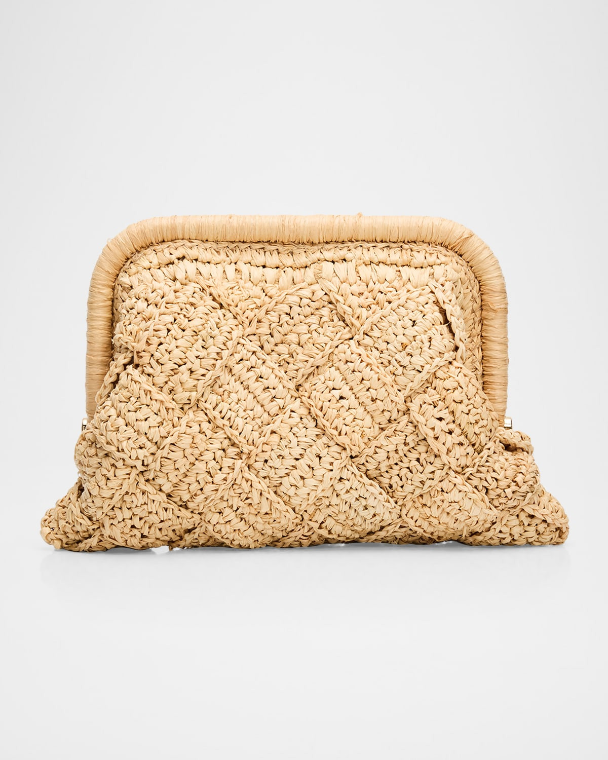 Gigi Framed Woven Raffia Clutch Bag | Neiman Marcus