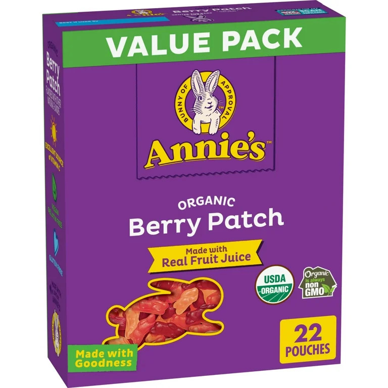 Annie's Organic Berry Patch Bunny Fruit Flavored Snacks, Value Pack, 22 Pouches, 15.4 oz - Walmar... | Walmart (US)