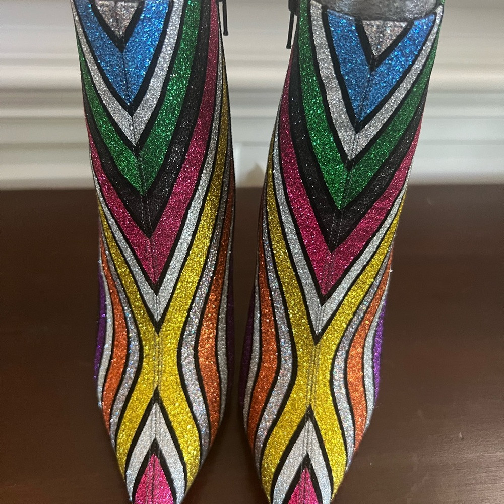 Christian Louboutin So Kate Stripy Glitter Rainbow Boot 38.5 | Poshmark