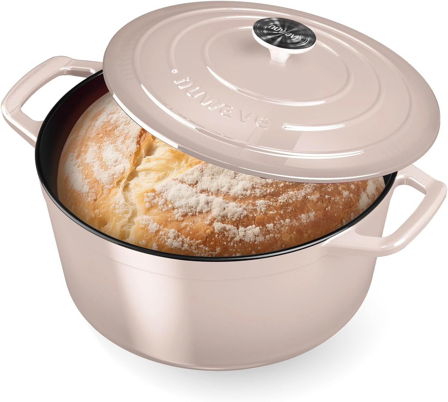 Nuwave 6 Qt PFAS-Free Enameled Cast Iron Dutch Oven Pot with Lid, Chiffon | Amazon (US)
