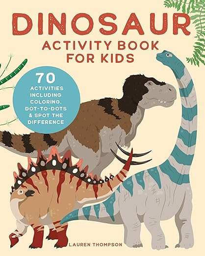 Dinosaur Activity Book for Kids: 70 Activities Including Coloring, Dot-to-Dots & Spot the Differe... | Amazon (US)