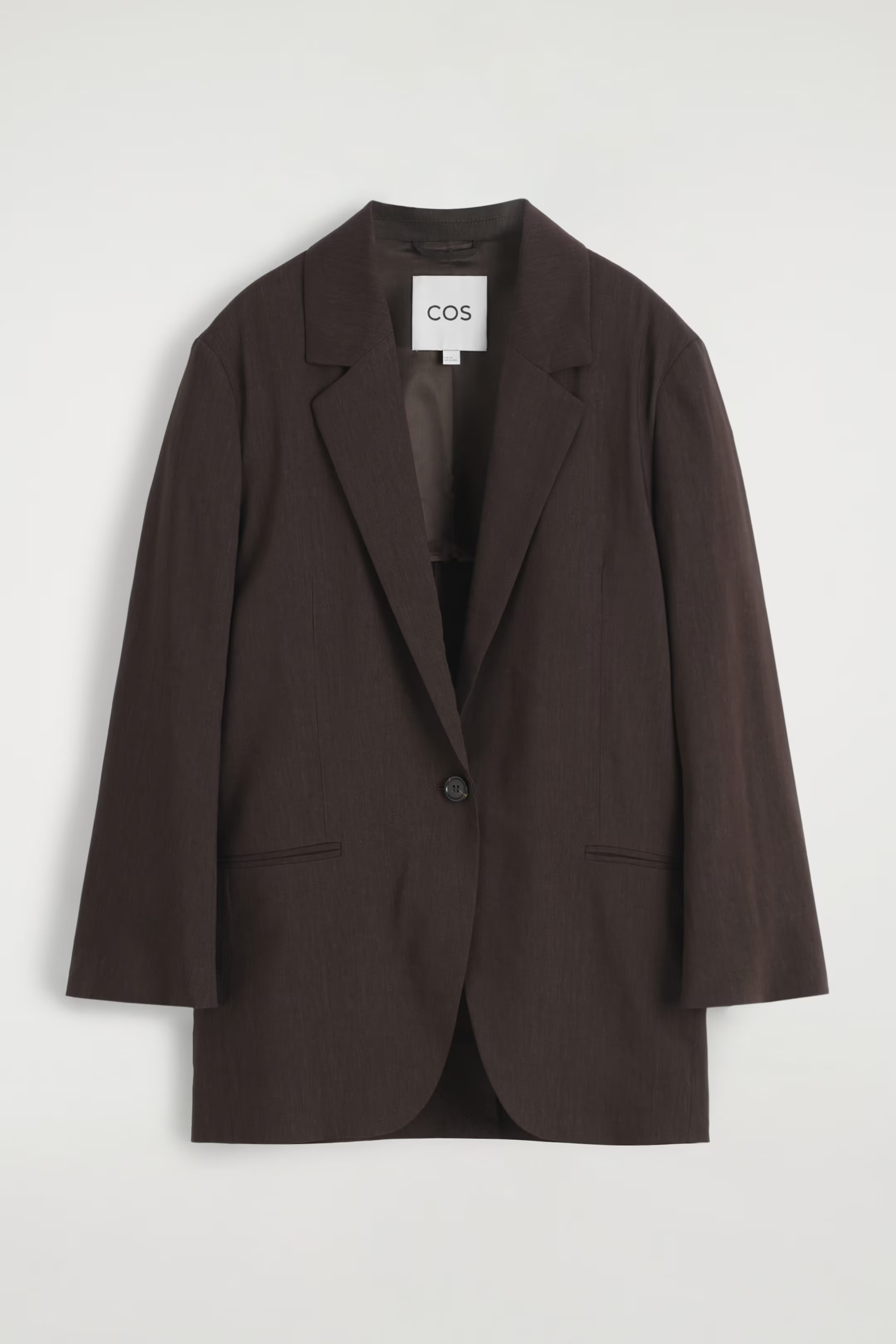 SINGLE-BREASTED LINEN BLAZER - DARK BROWN | COS | COS (EU)