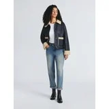 Time and Tru Women's and Women's Plus Bonded Faux Shearling Jacket, Sizes XS-2X | Walmart (US)
