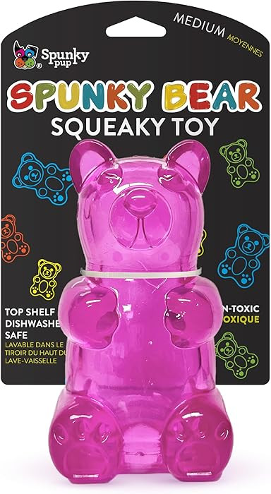 Spunky pup Spunky Bear Interactive Squeaky Dog Toys - Gummy Bear Shape, Crazy Bounce, Dishwasher-... | Amazon (US)