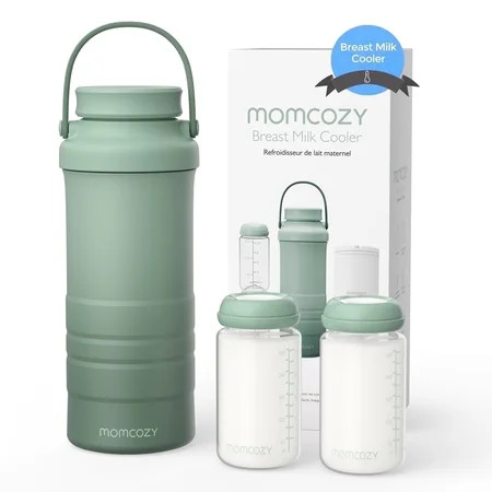 Momcozy 22oz Portable Breast Milk Cooler for Outdoor, Life Saver with 360° Total Cooling for 24 Hours, Larger Capacity Travel Breastmilk Chiller with 2pcs Baby Bottles for Breastmilk Storage | Walmart (US)