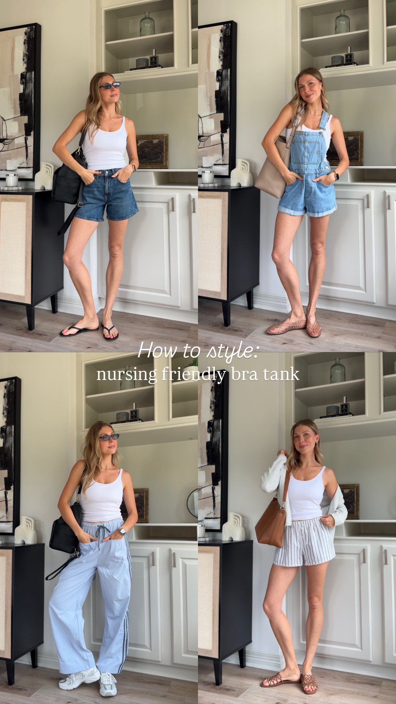 I have been wearing this bra tank on repeat!! Here is some easy summer outfit inspo on how to wear it! Size S in tank, track pants, and overalls.
 

 #LTKootd #LTKmomlife