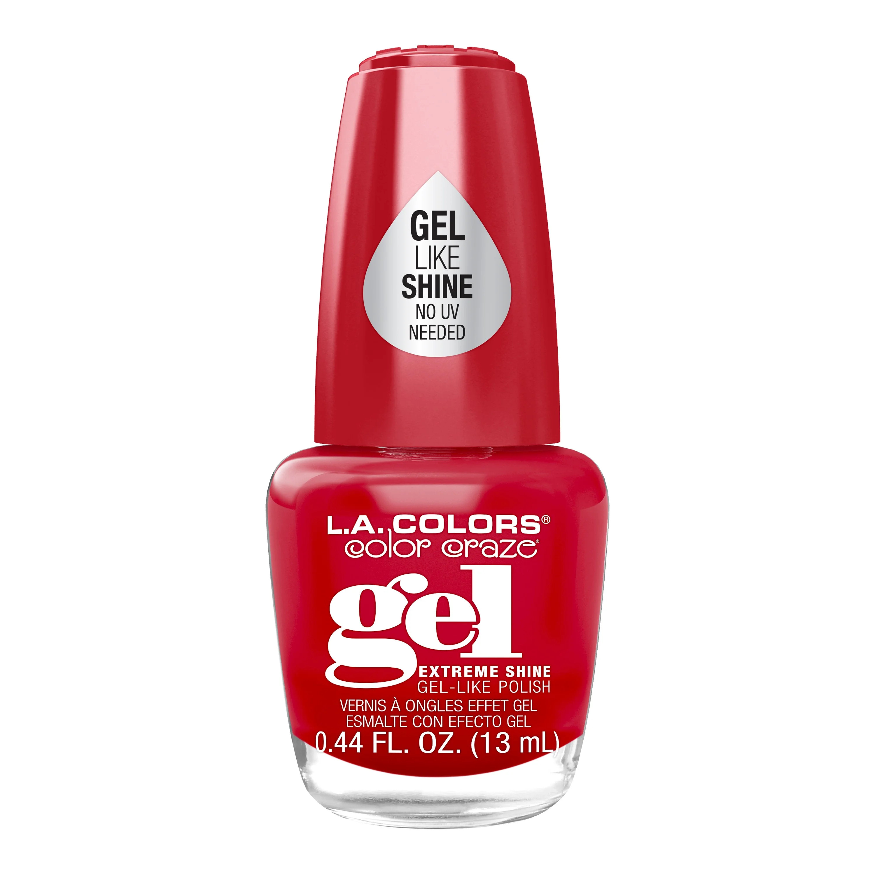 L.A. COLORS Gel-Like Shine Nail Polish, Be Mine, Red, 0.44 fl oz | Walmart (US)