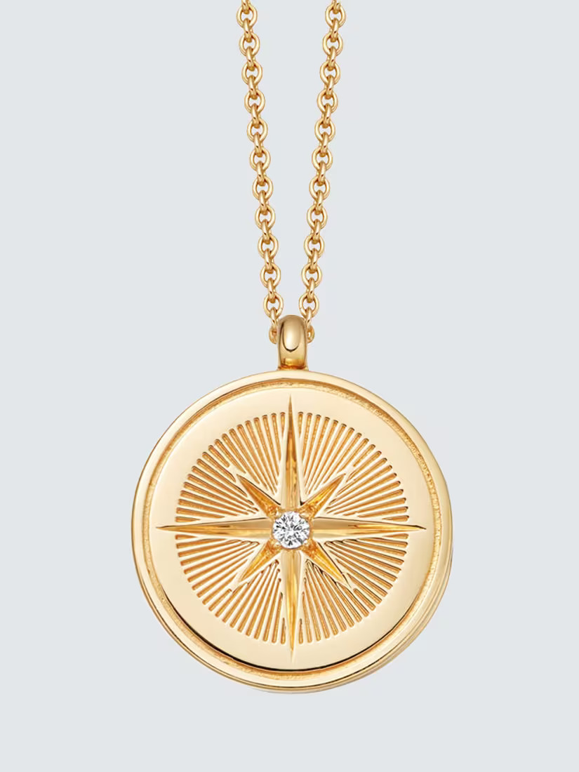 Astley Clarke Compass Locket Pendant Necklace, Gold | John Lewis (UK)
