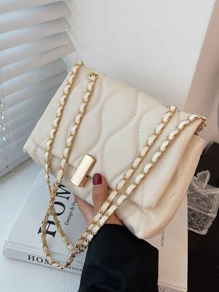 Quilted Pattern Chain Square Bag | SHEIN
