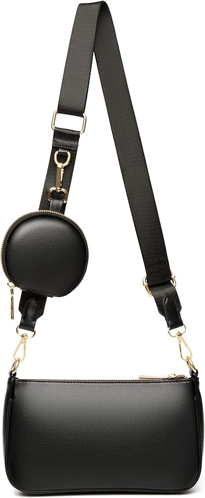 Herald Quilted Small Crossbody Bag for Women, Trendy Design Shoulder Side Handbag Clutch with Coi... | Amazon (US)