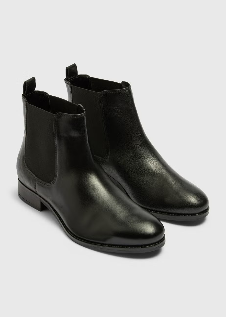 Black Leather Chelsea Boots | Matalan (UK)