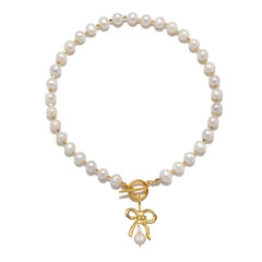 Olympia Bow Charm Necklace | Sequin