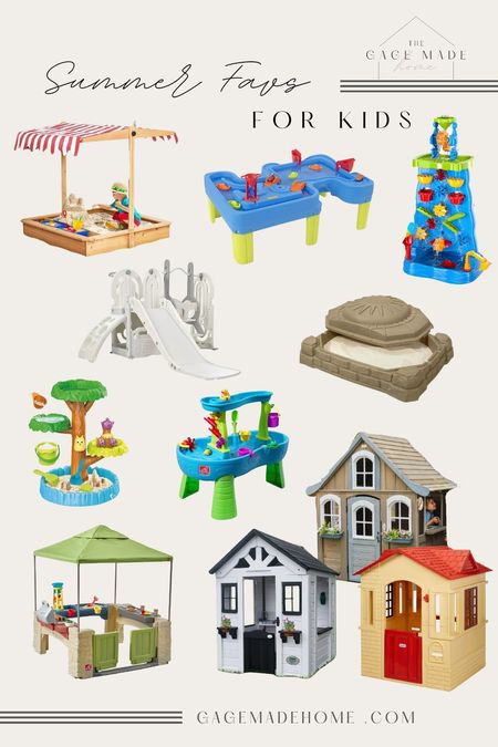 Summer activities for kids including water tables, sand boxes, playhouses, slide sets and more. #outdoortoys #kidstoys #watertable #sandbox #playset #playhouse #watertoys 

#LTKhome #LTKkids #LTKfamily