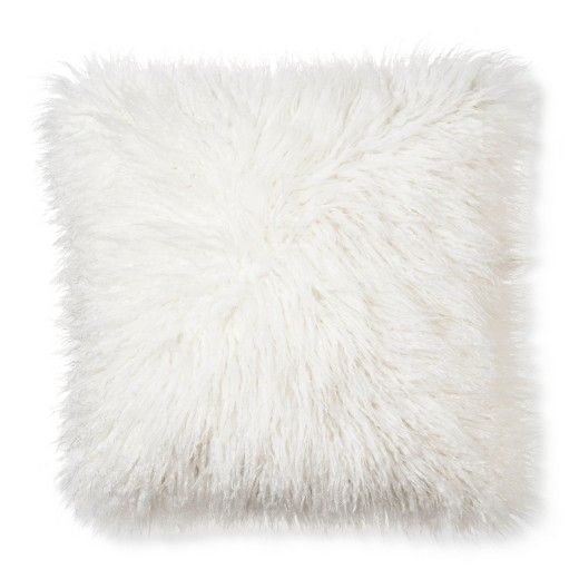 Cream Mongolian Faux Fur Throw Pillow (18"x18") - Xhilaration™ | Target
