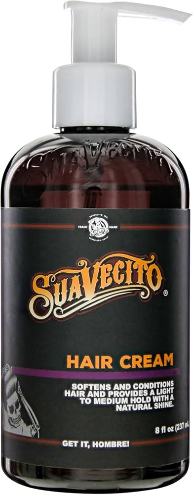 Suavecito Hair Cream Pump Bottle Medium Shine All Day Light Hold (8 oz) | Amazon (US)