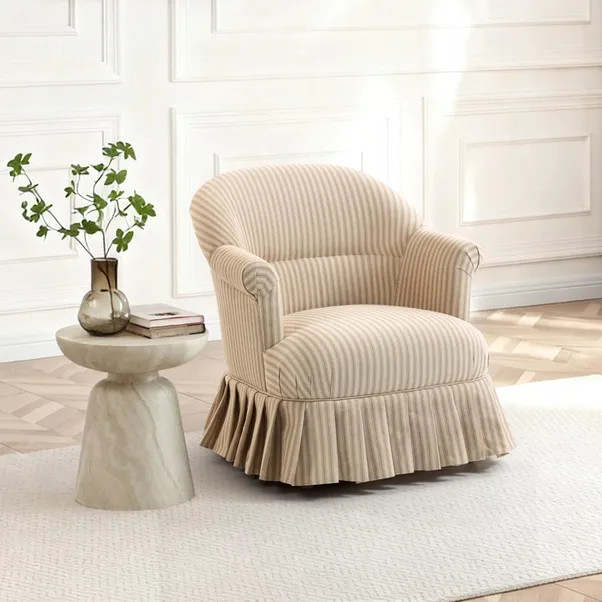 Goldie Frill Rutland Stripe Accent Chair | Dunelm