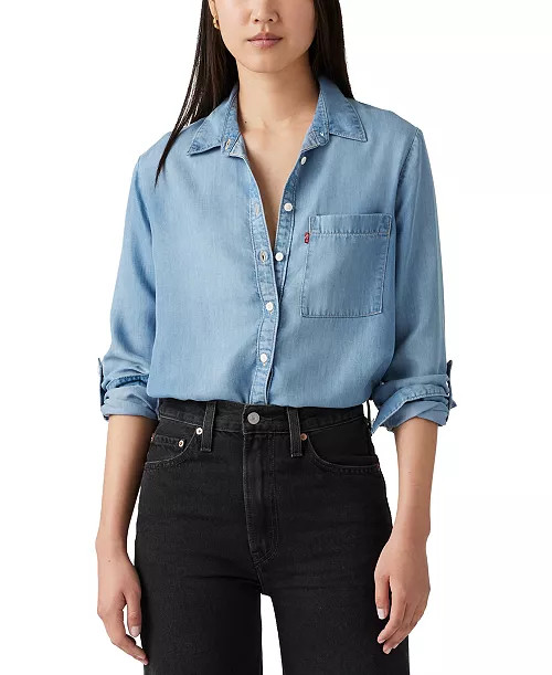 Women's Darlene Collared Button-Front Shirt | Macy's