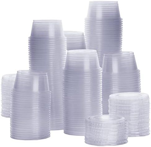 Amazon.com: [200 Sets - 2 oz.] Plastic Disposable Portion Cups with Lids, Souffle Cups, Jello Cup... | Amazon (US)