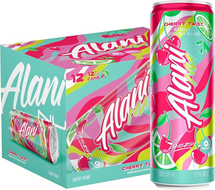 Alani Nu CHERRY TWIST Sugar Free, Low Calorie Energy Drinks, 200mg Caffeine, Biotin B Vitamins, Z... | Amazon (US)