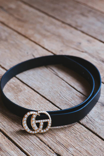 Imari Pearl Accent Fashion Belt, Black | North & Main Clothing Company