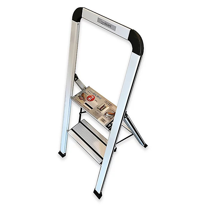 Ascent Designer Series Slim 2-Step Stool in White | Bed Bath & Beyond