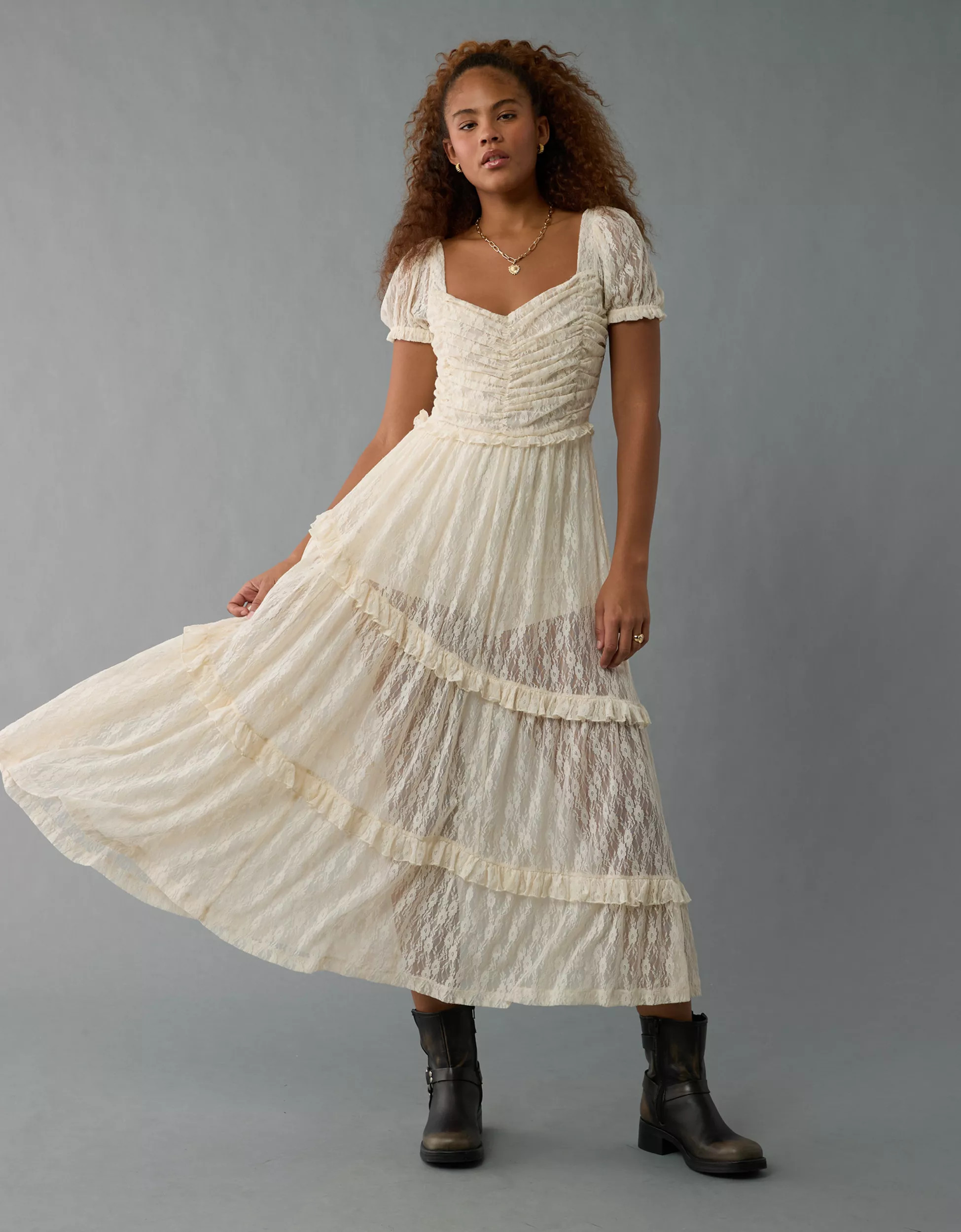 AE Lace Midi Dress | American Eagle Outfitters (US & CA)