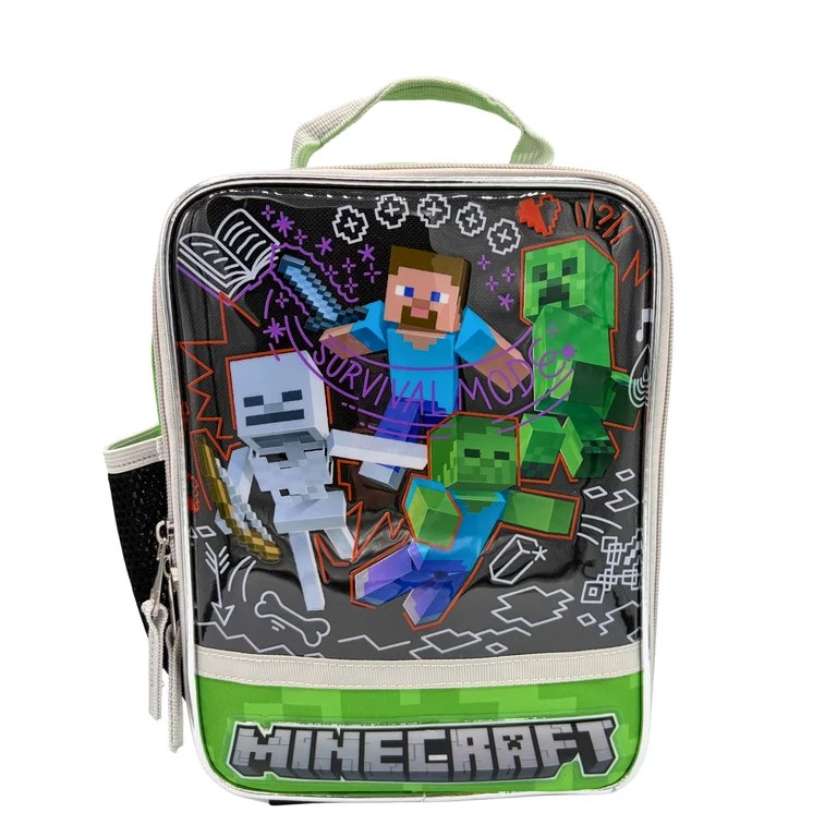 Minecraft Survival Mode Lunch Kit with Insulated Interior, Padded Handle and Front Pocket | Walmart (US)