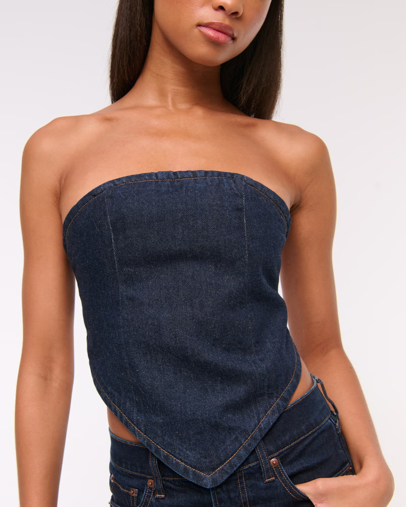 Women's Pride Strapless Denim Scarf Top | Women's Tops | Abercrombie.com | Abercrombie & Fitch (US)