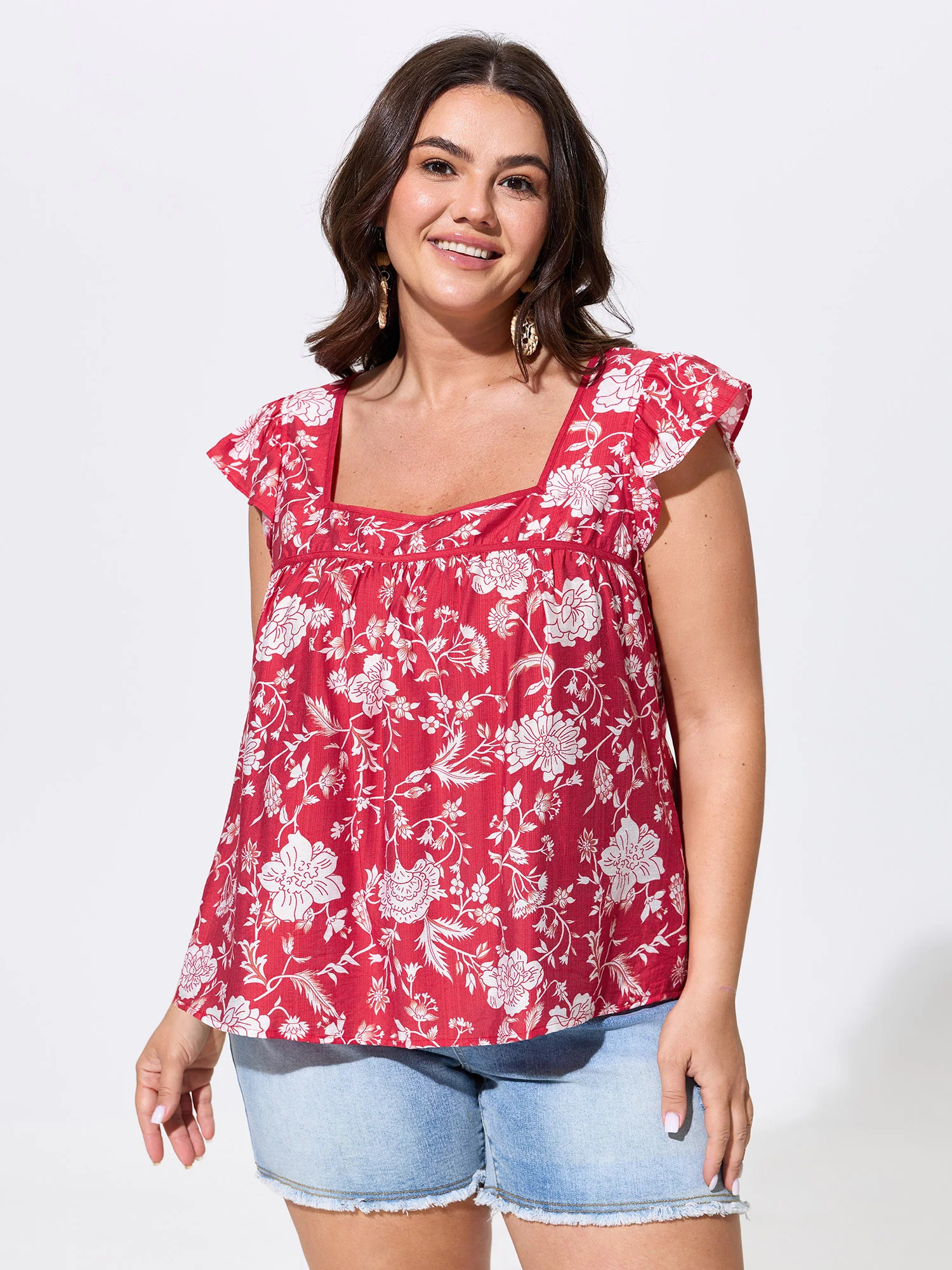 Floral Print Ruffled Sleeve Blouse | Bloomchic