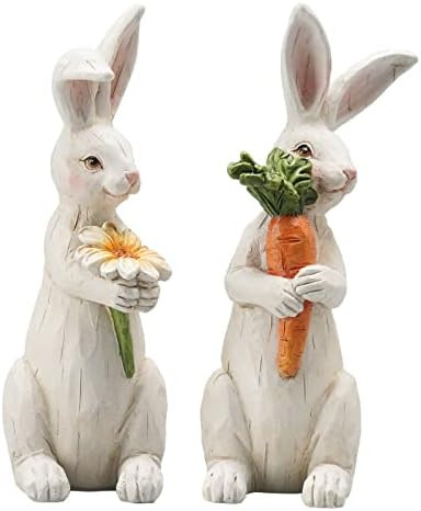 Newman House Studio Easter-Decorations Bunny-Decor Spring-Figurines Table-Centerpiece - 2PC Sprin... | Amazon (US)