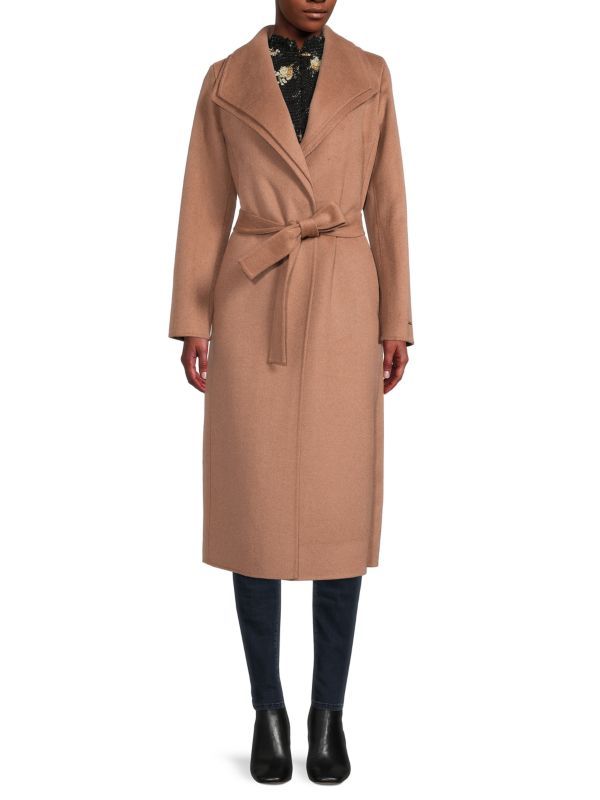 Elliot Belted Wool Blend Wrap Coat | Saks Fifth Avenue OFF 5TH