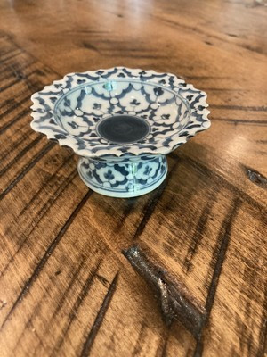 Vintage Grandmillennial Ceramic Ring Dish - Blue White | eBay US