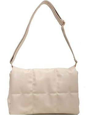 Women's Trendy Quilted Crossbody Bags Adjustable Chain Strap Cassette Puffer Padding Shoulder Bag... | Amazon (US)