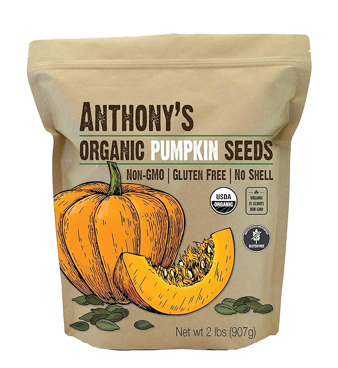 Anthony's Organic Pumpkin Seeds, 2 lb, Gluten Free, Non GMO, No Shell, Unsalted, Raw | Amazon (US)