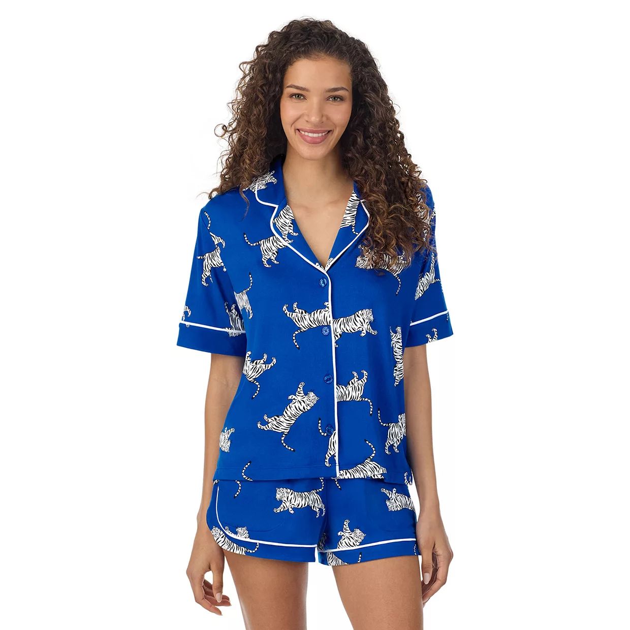 Women's Beauty Sleep Social Cozy Jersey Notch Pajama Top & Pajama Shorts Set | Kohl's