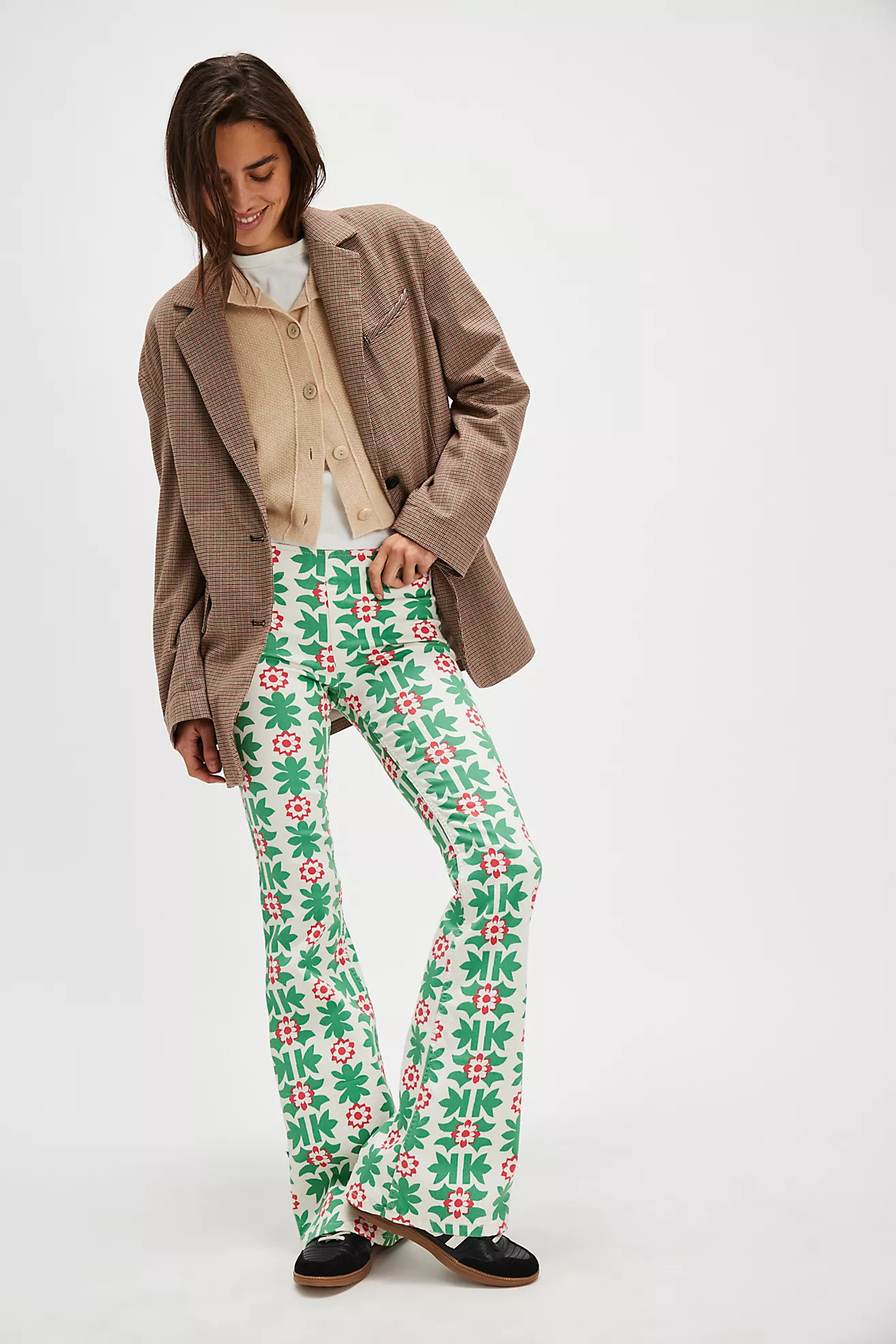 We The Free Penny Pull-On Printed Flare Jeans | Free People (Global - UK&FR Excluded)