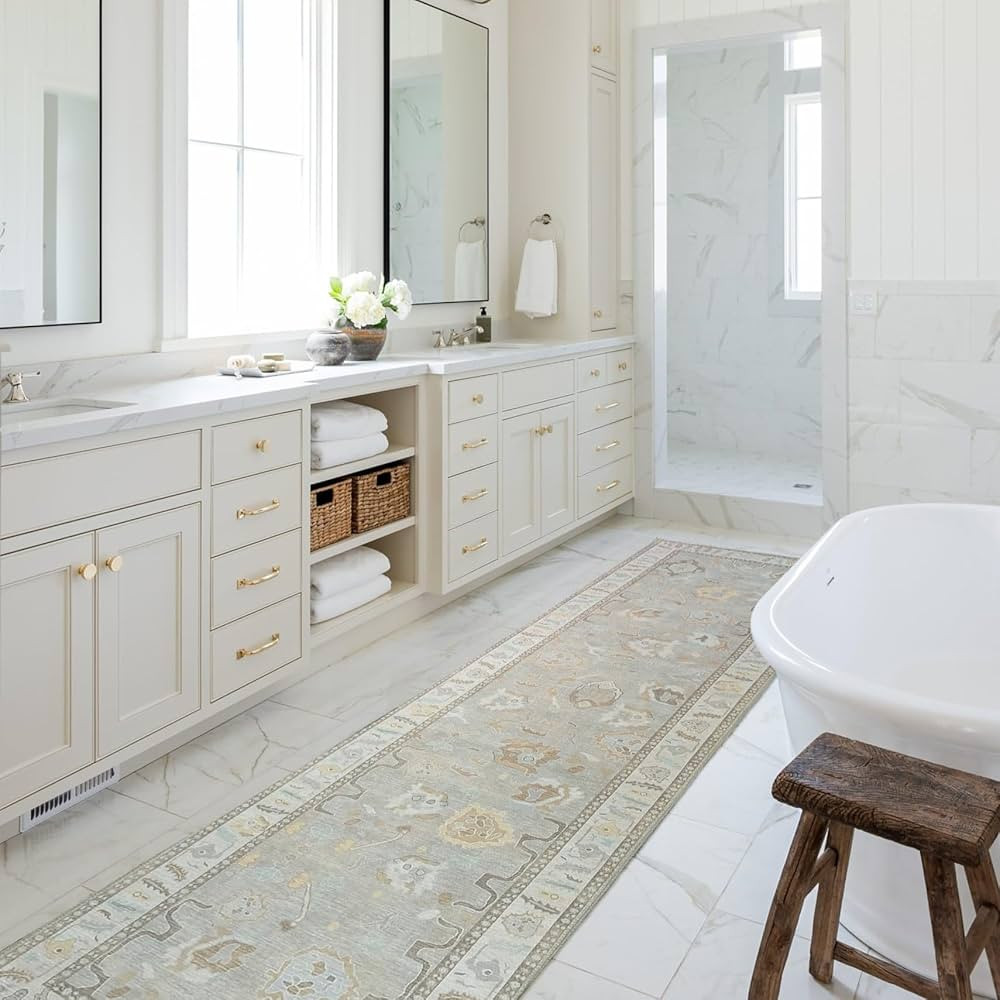 Fame Rugs Modern Oushak Rug 2'5x7, Washable Foldable Vintage Turkish Brown Oriental Antique Inspi... | Amazon (US)