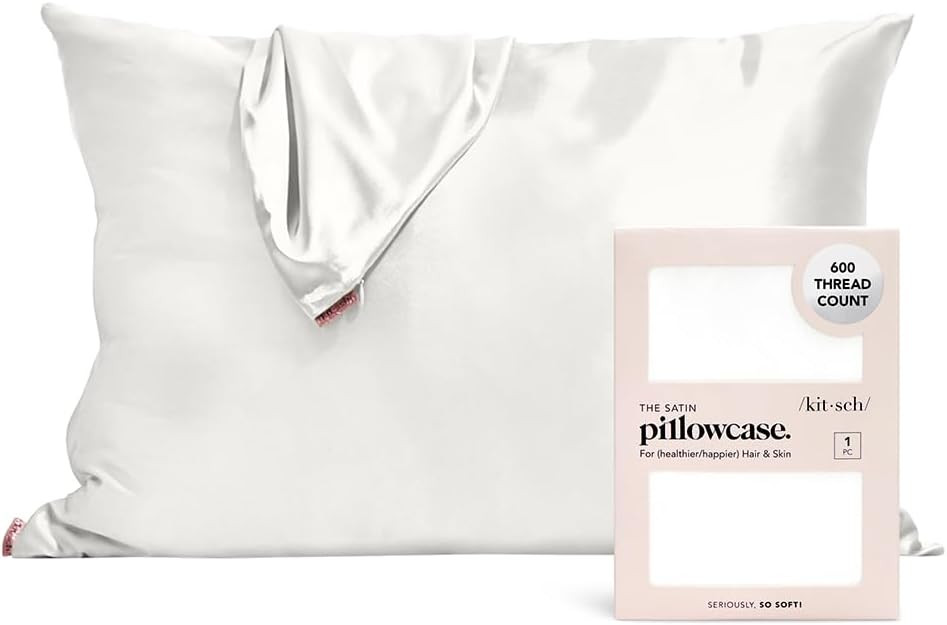 Kitsch Satin Pillowcase for Hair & Skin - Softer Than Silk Pillow Cases Cooling Satin Pillowcase ... | Amazon (US)