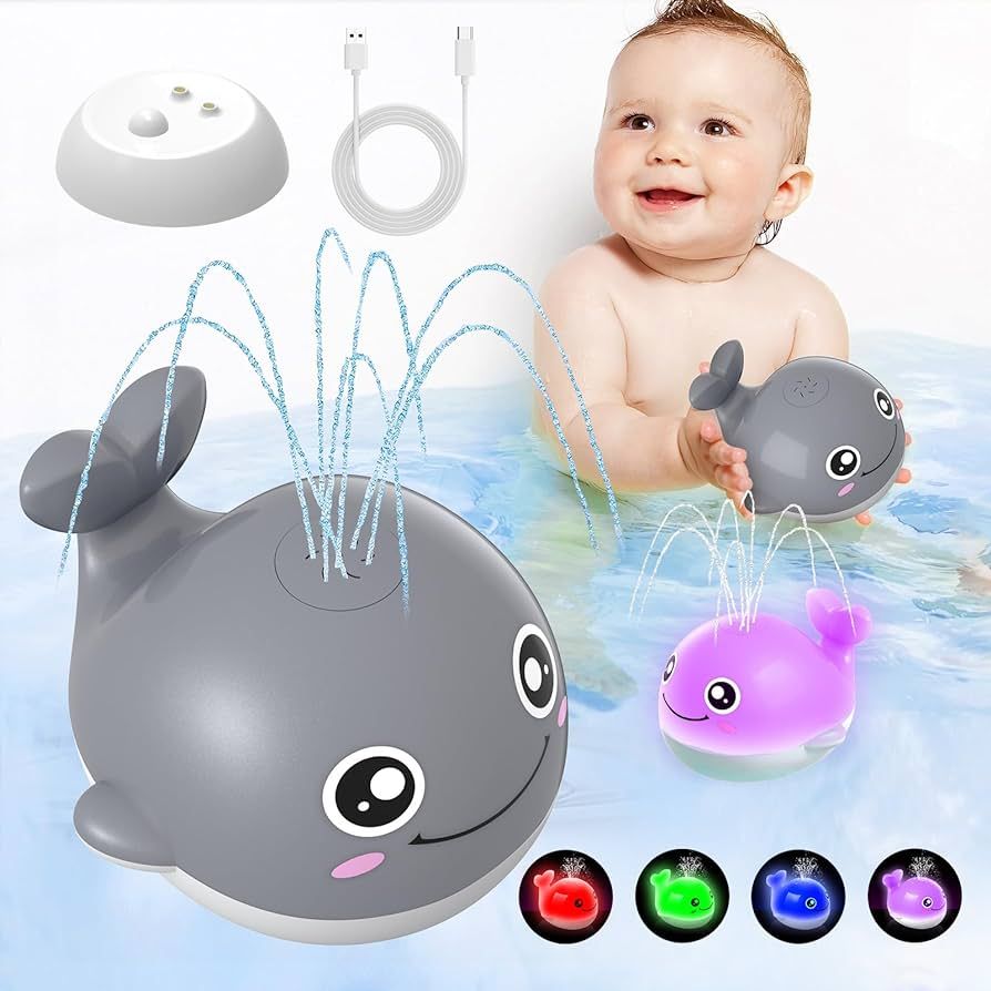 Amazon.com: Baby Bath Toys, Kid Odyssey Rechargeable Whale Bath Toys Automatic Induction Sprinkle... | Amazon (US)