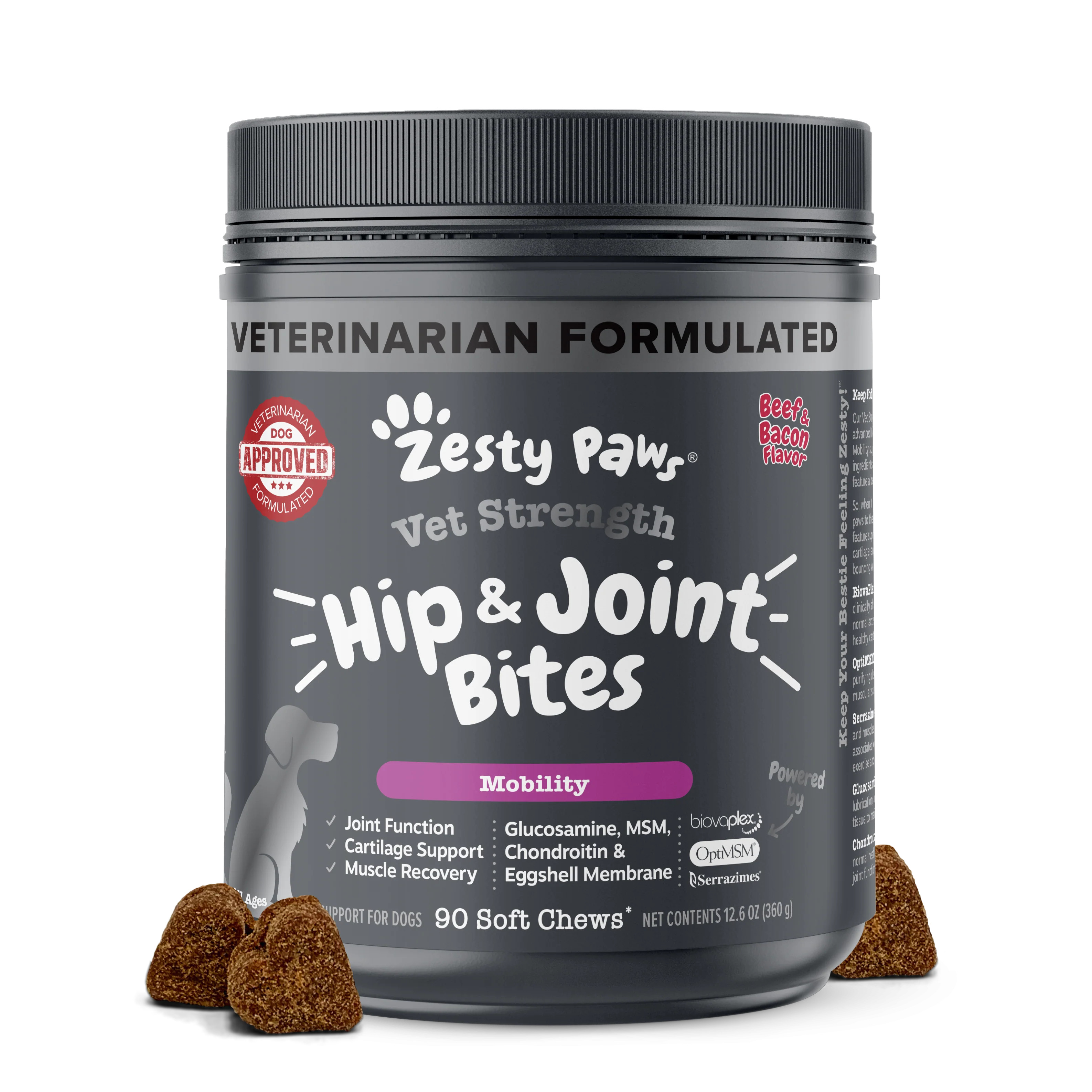 Vet Strength Hip & Joint Mobility Bites for Dogs - Supreme Hip & Joint Support | Zesty Paws