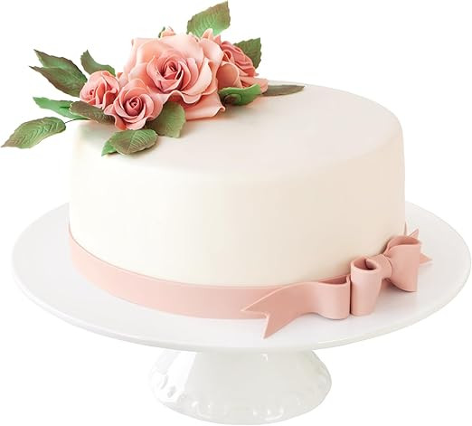 White Porcelain Cake Stand 10 Inch, Round Dessert Stand, Display Cupcake Stand for Party, Wedding... | Amazon (US)