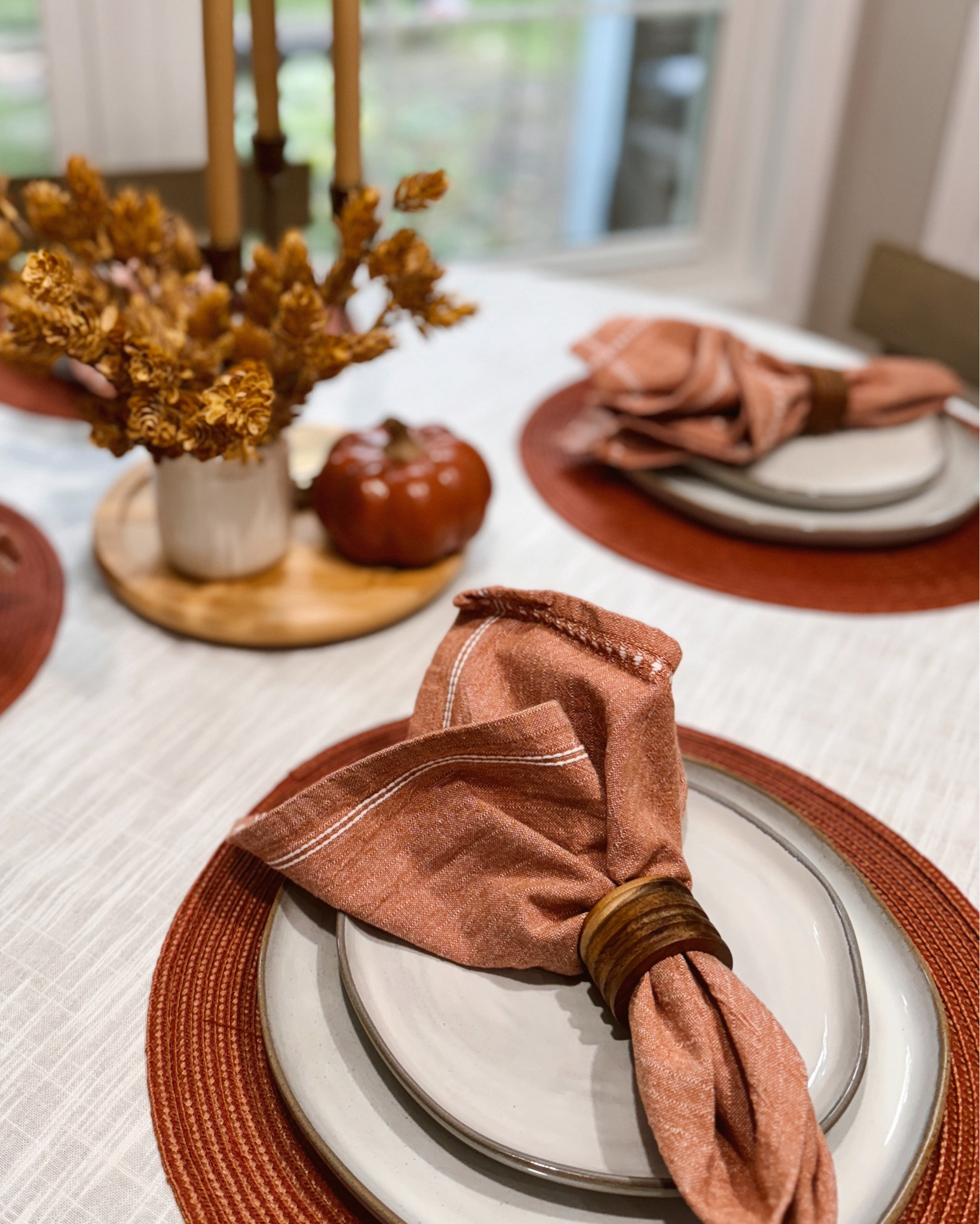 Fall “pumpkin spice” tablescape. 
Hearth and Hand fall decor. 
Fall decorr 

#LTKFindsUnder50 #LTKSeasonal #LTKHome
