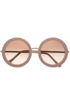 Sunday Somewhere Woman Round-frame Tortoiseshell Acetate Mirrored Sunglasses Blush Size - | The Outnet US